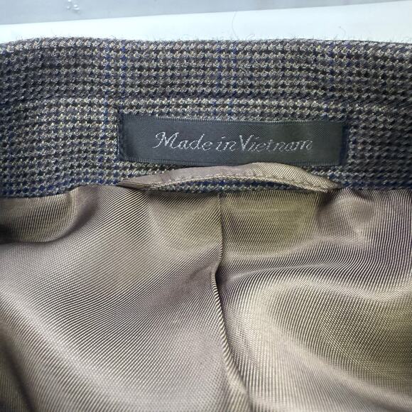 Lauren Ralph Lauren Men’s Brown Check Blazer 42L – Subtle Blue Accent Sport Coat - Picture 6 of 10